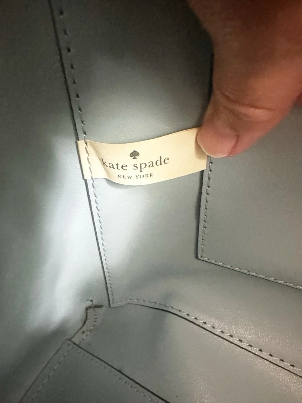 Kate Spade New York Putnam Drive Blue Leather Tote Bag Shoulder Purse Leather